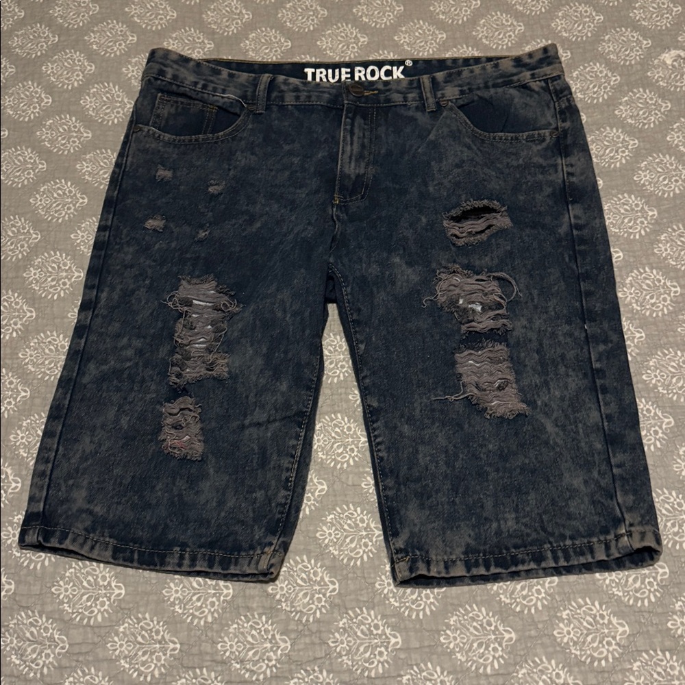 True Rock Distressed Jean Shorts